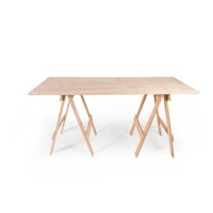 Plywood timber trestle table