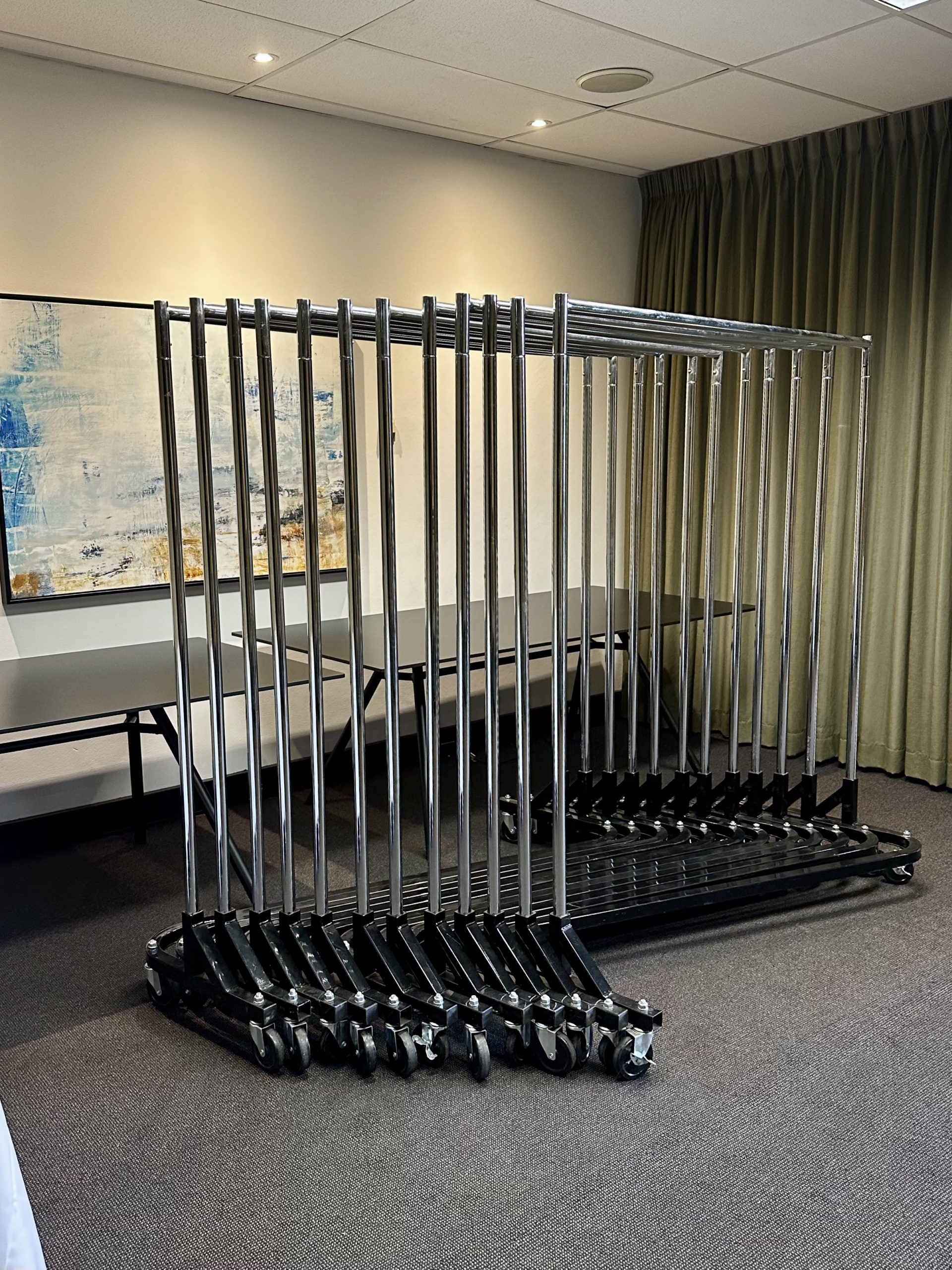 Heavy Duty clothing racks together in a sydney apartment room