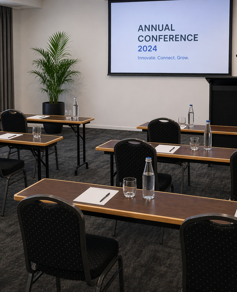 Narrow Folding Tables being used in a small conference