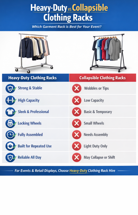 Comparison of heavy duty racks and collapsible racks